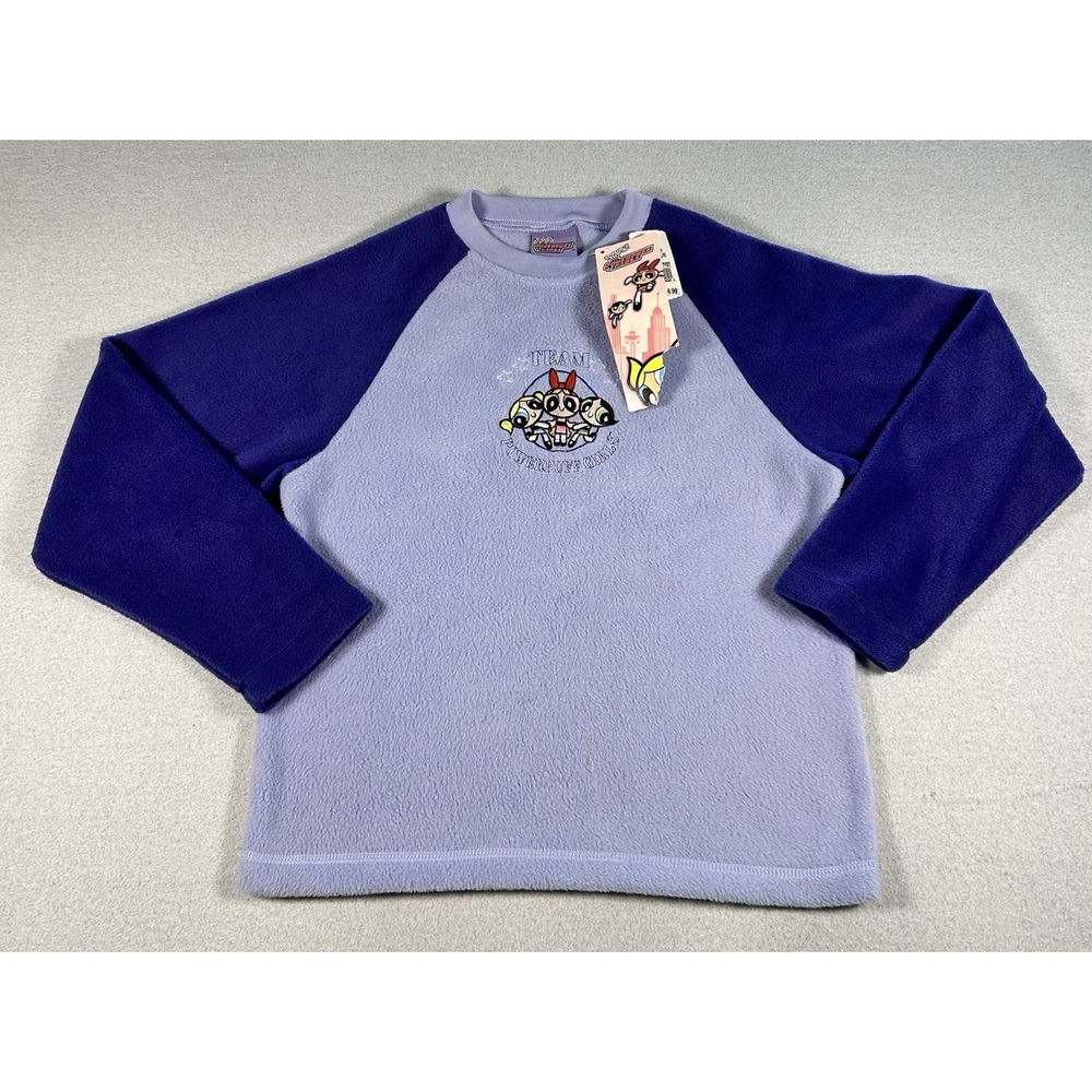 VTG Powerpuff Girls Kids Fleece Embroidered Sweatshirt Size Medium NWT!